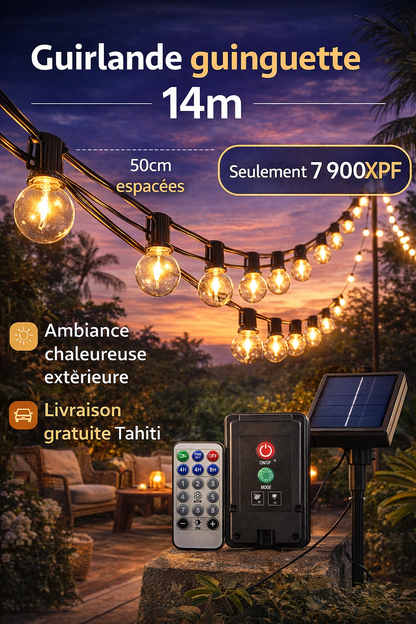 Guirlande solaire 14m