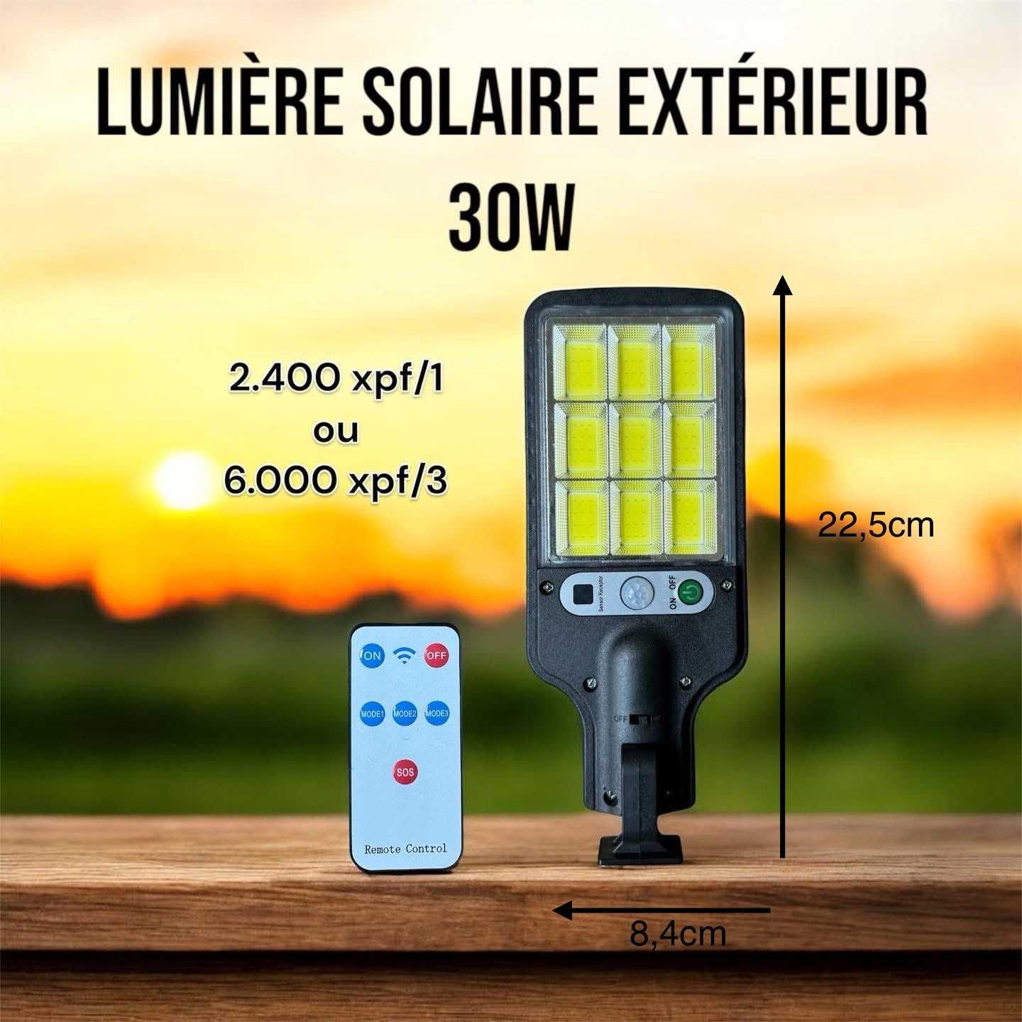 Lumière solaire 30 Watts